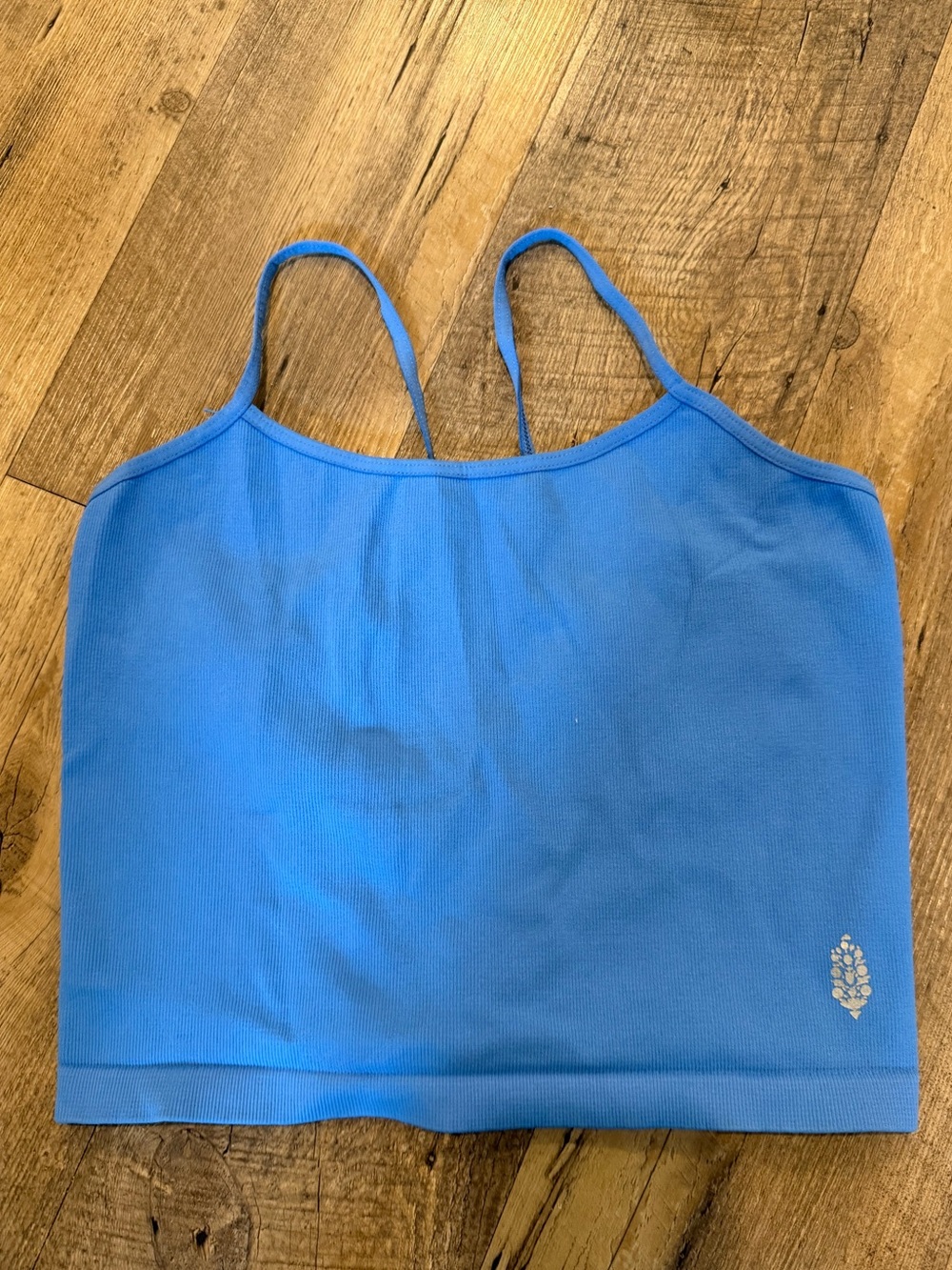 FP Movement by Free People Bright Blue Ribbed Cropped Tank